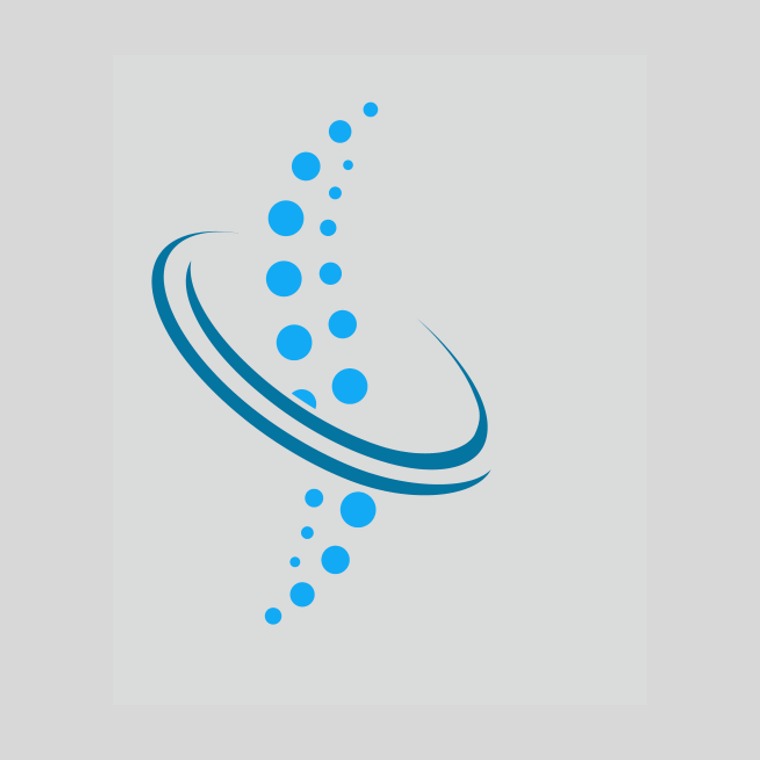 Blue orbital technology logo design