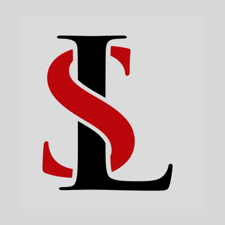 Red and black SL monogram logo design