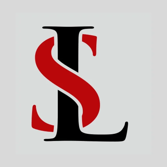 Red and black SL monogram logo design