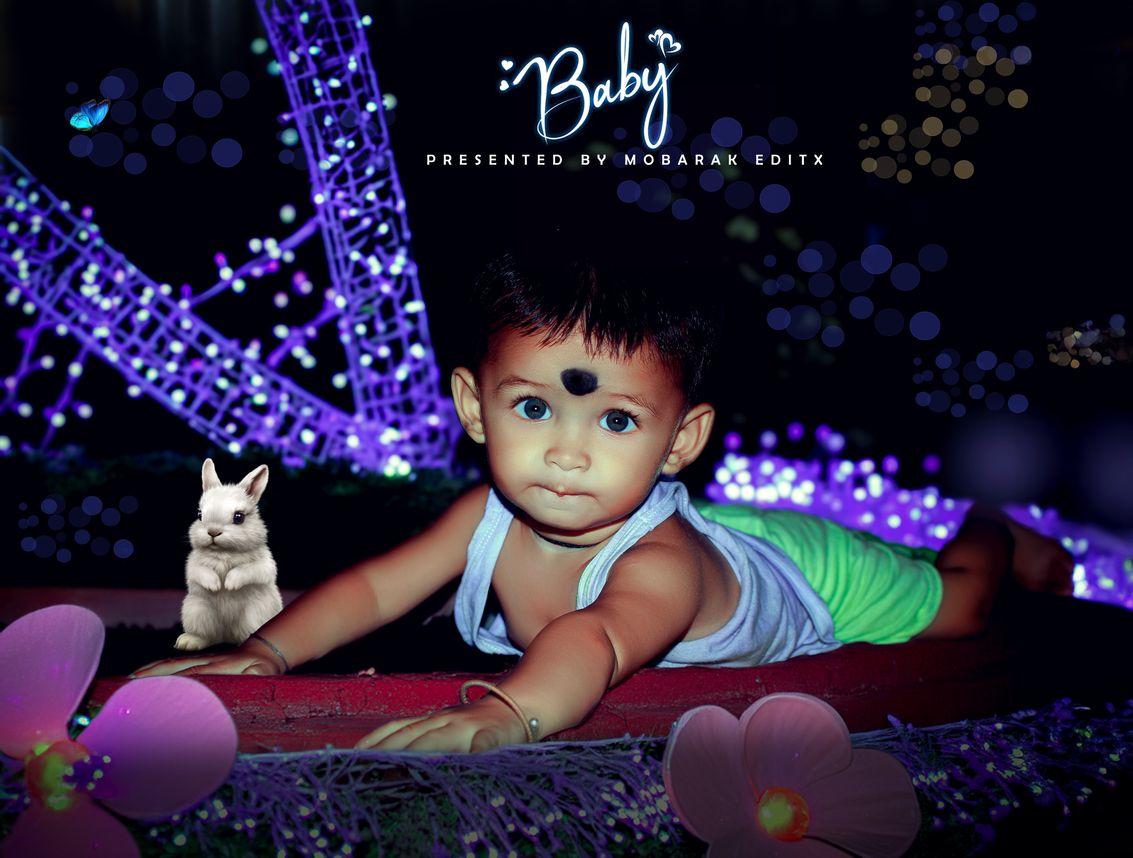 Baby portrait after cinematic edit